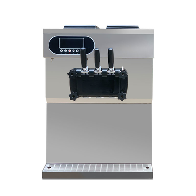 36 Litrelik Masa Üstü Ticari Yumuşak Servis Üç Çeşnili Dondurma Makinesi