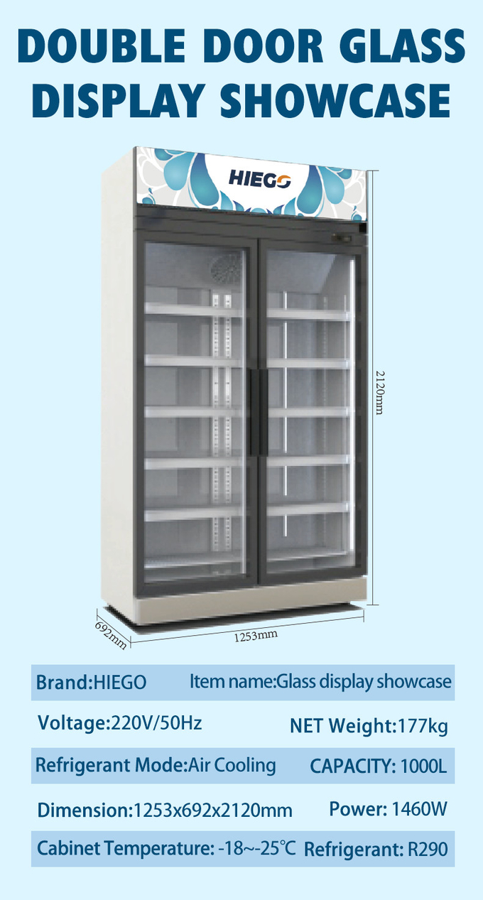 380L İçecek Buzdolabı Soğuk Bira Süpermarket Ekran Cam Kapı Soğutucu 8