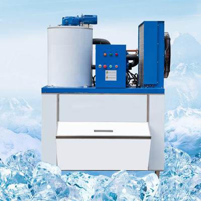 Paslanmaz Çelik Geneglace Yaprak Buz Makinesi 1 Ton Frosty Kar Koni Makinesi Hava Soğutma