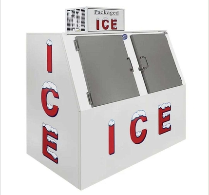 Torbalı Buz Saklama Kutusu 1699L Eğimli Önlü Buz Ticari Dondurucu