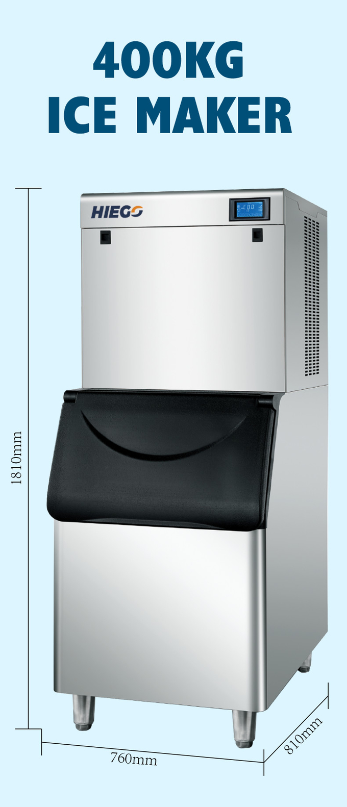Otel Kantin Barbekü için 400KG / Gün Buz Küpü Makinesi Makinesi 20