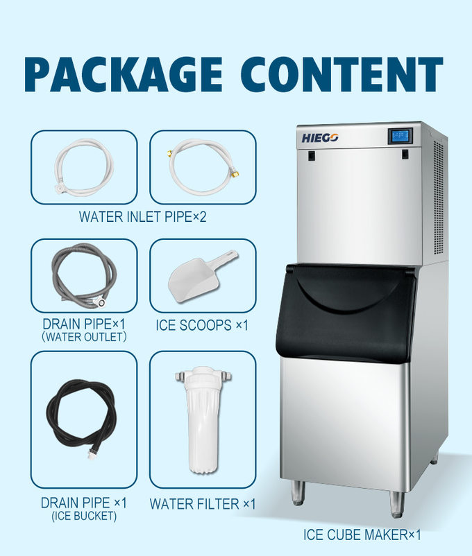 Buz Yapıcı Makinesi 250kg Ticari Küp Buz Makinesi Taşınabilir Buz Yapıcı 8