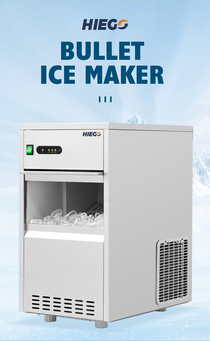 Paslanmaz Çelik Mermi Şekilli Buz Makinesi 100kg Ticari Çakıl Buz Makinesi Hava Soğutma 2