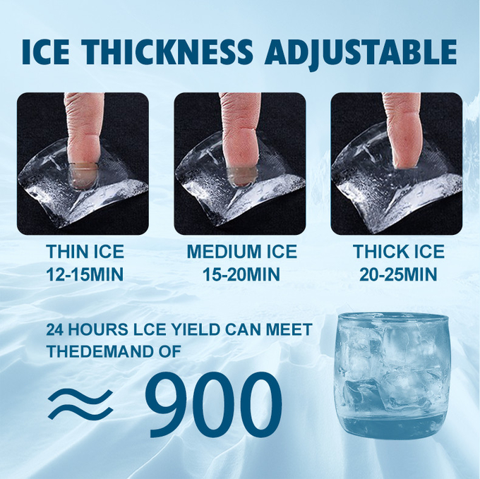 80kg / 24hr Crescent Ice Maker Hava Soğutma Taşınabilir 80kg Endüstriyel Buz Makinesi 2