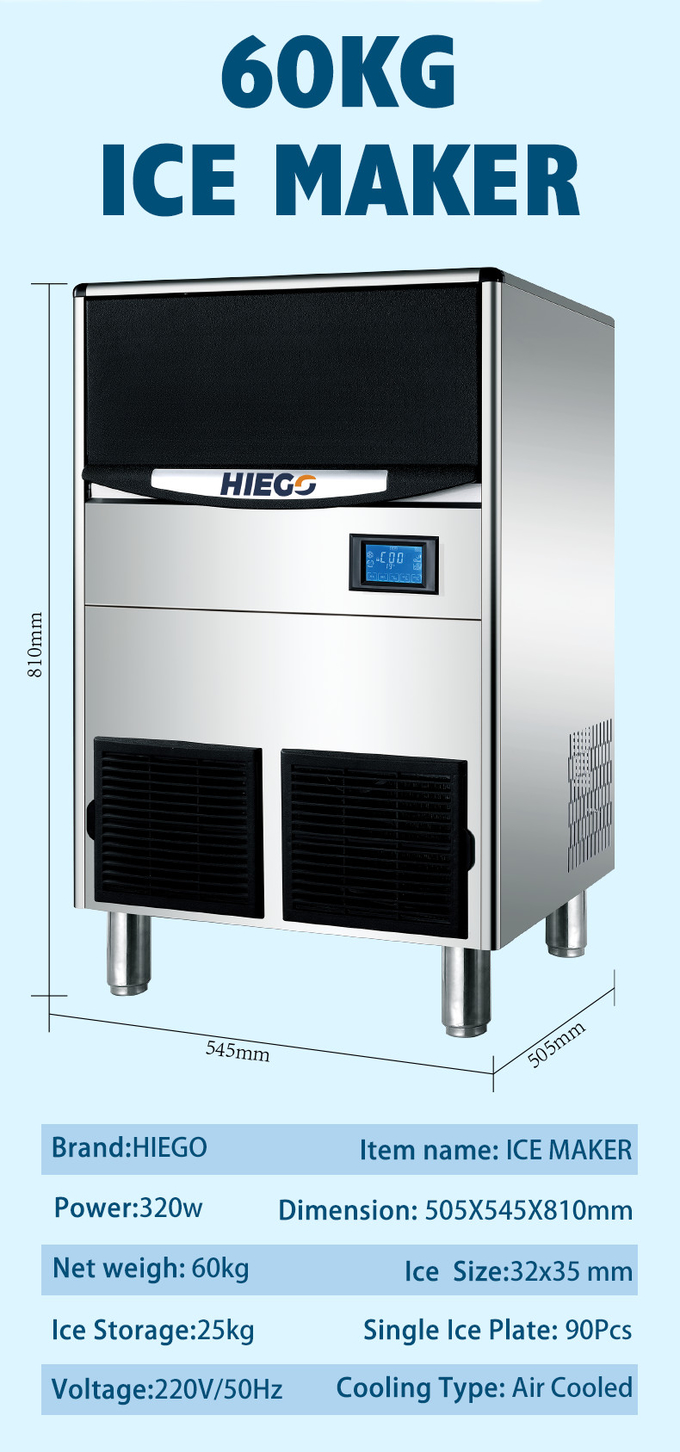 80kg / 24hr Crescent Ice Maker Hava Soğutma Taşınabilir 80kg Endüstriyel Buz Makinesi 9
