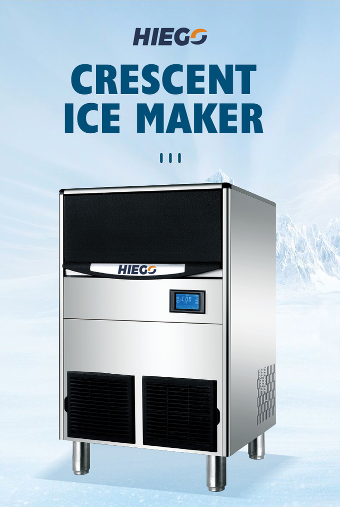 80kg / 24hr Crescent Ice Maker Hava Soğutma Taşınabilir 80kg Endüstriyel Buz Makinesi 1