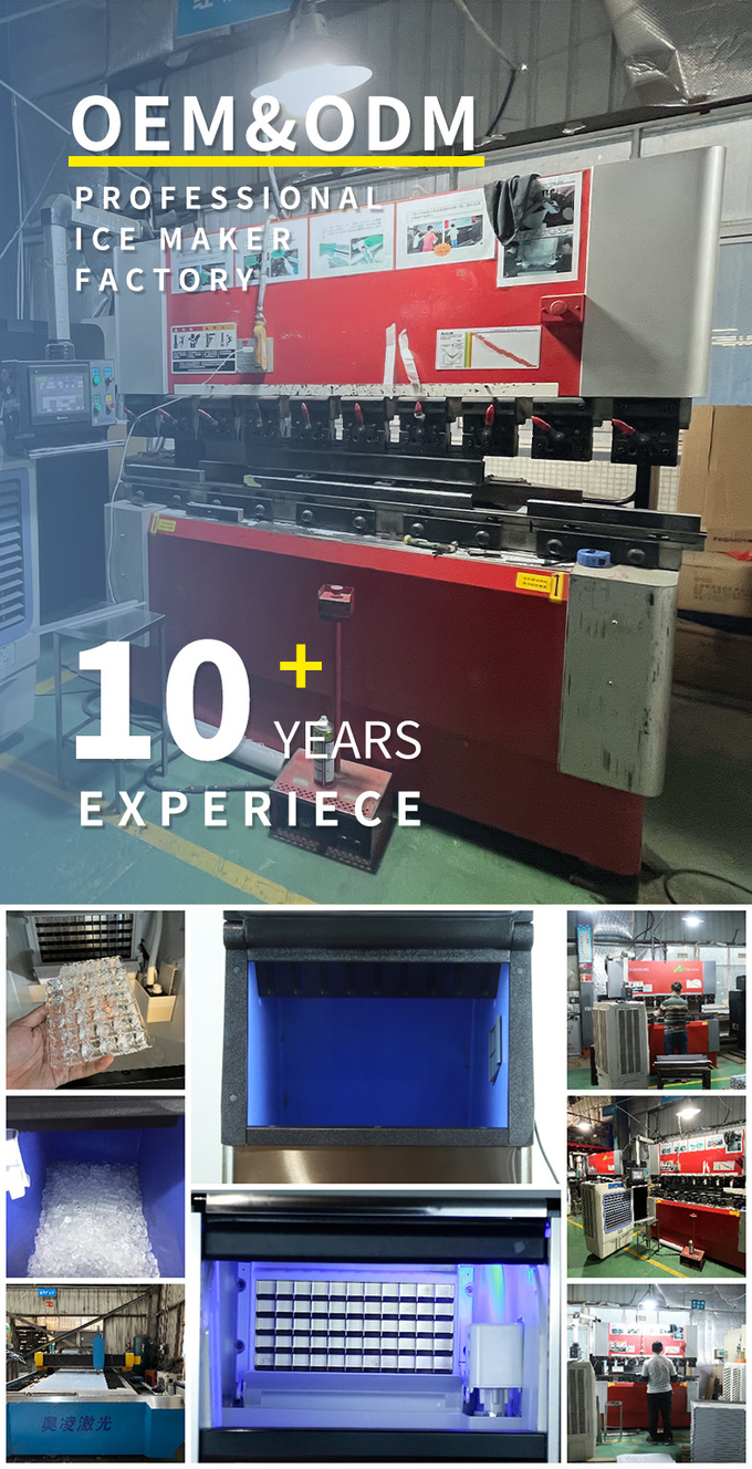 200kg Hilal Buz Makinesi İçme Barı Kahve Buz Makinesi Hava Soğutma 14