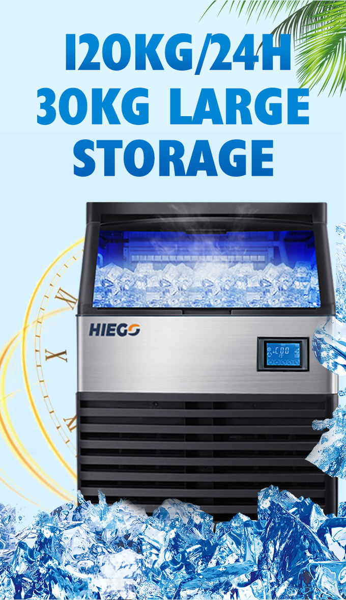 Yüksek Verimli ve Gıda Sınıfı 80.90kg Buz Küpü Yapma Makinesi Tam Otomatik 120KG 100KG Buz Yapıcı 6