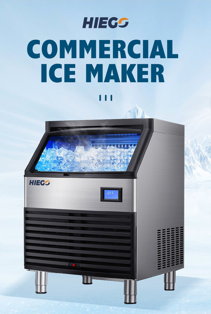 Açılı Pelet Buz Yapıcı Tezgah Altı 90kg Otomatik El Sanatları Buz Yapıcı Hava Soğutma 0