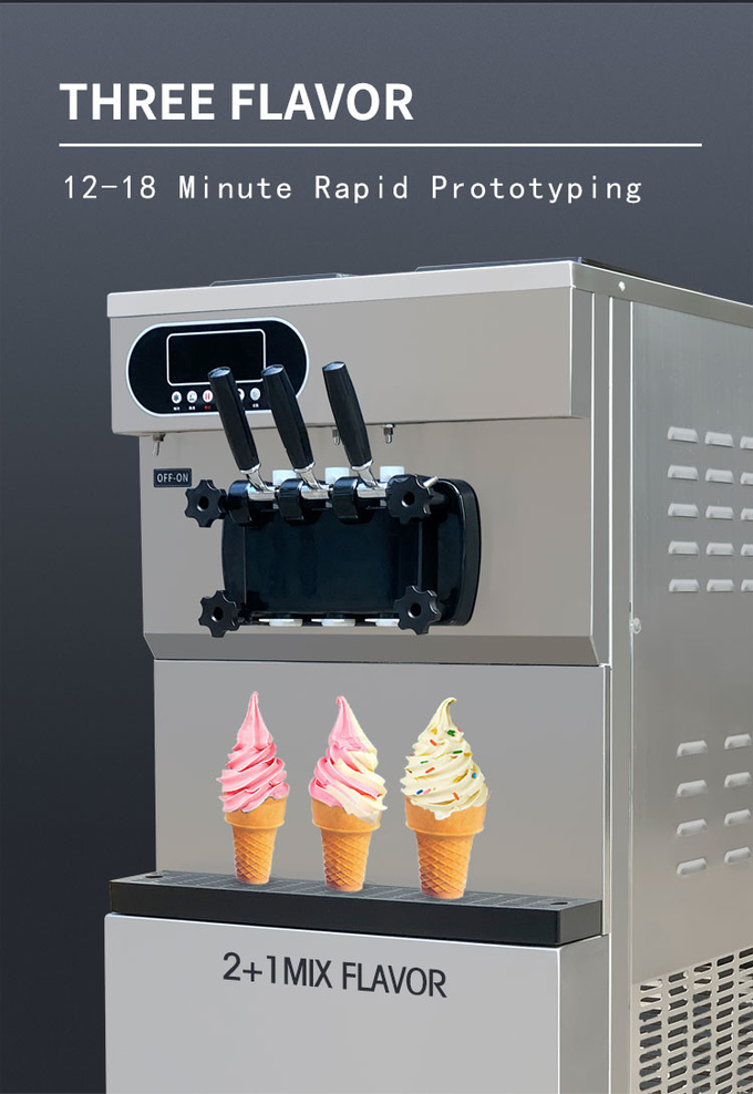 25-28l/H Ticari Dondurma Makinesi 2+1 Karışık Aromalı Ev Tipi Soft Servis Makinesi 3