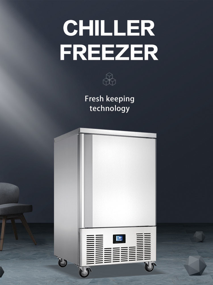 10 Tepsi Şok Dondurucu Chiller Hava Soğutma Makinesi Hızlı Dondurma İçin Küçük Soğutma 0