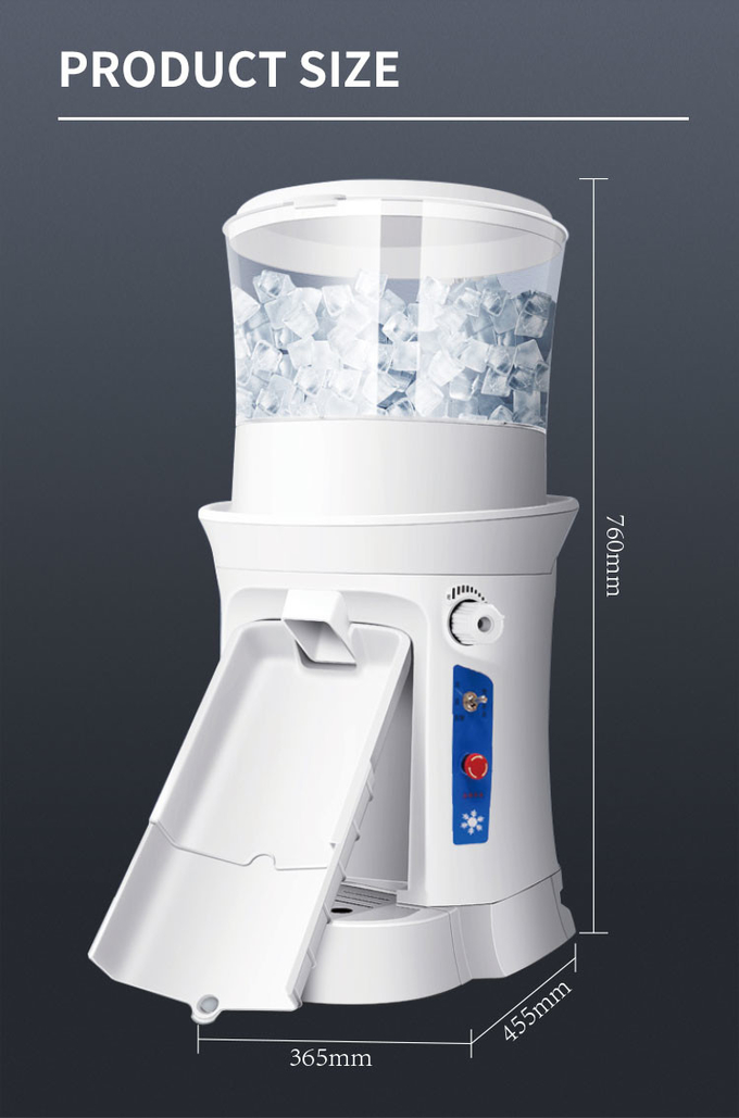 320RPM Ice Cube Buz Tıraş Makinesi Makinesi 400W Hazne Elektrikli Tıraş Makinesi Saatte 680kgs 0