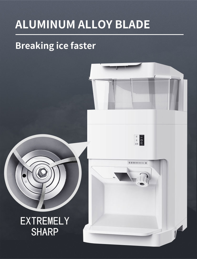 6L Buz Tıraş Makinesi Makinesi Kar Konisi Makinesi Beyaz 320rpm Elektrikli Tıraşlı Buz Makinesi 7