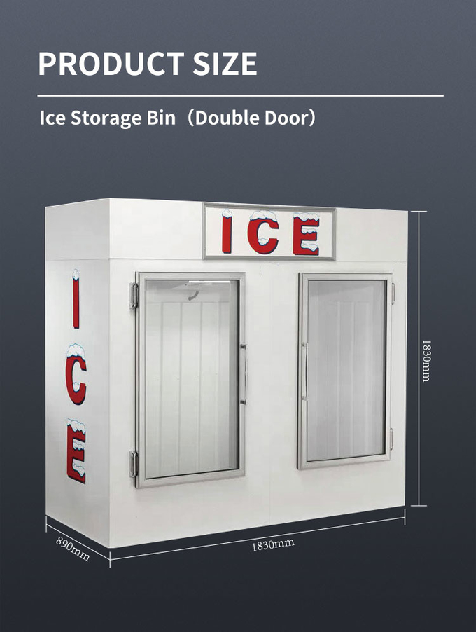 Açık 1841L için Çift Kapılı Buz Depolama Dondurucu Merchandiser 1