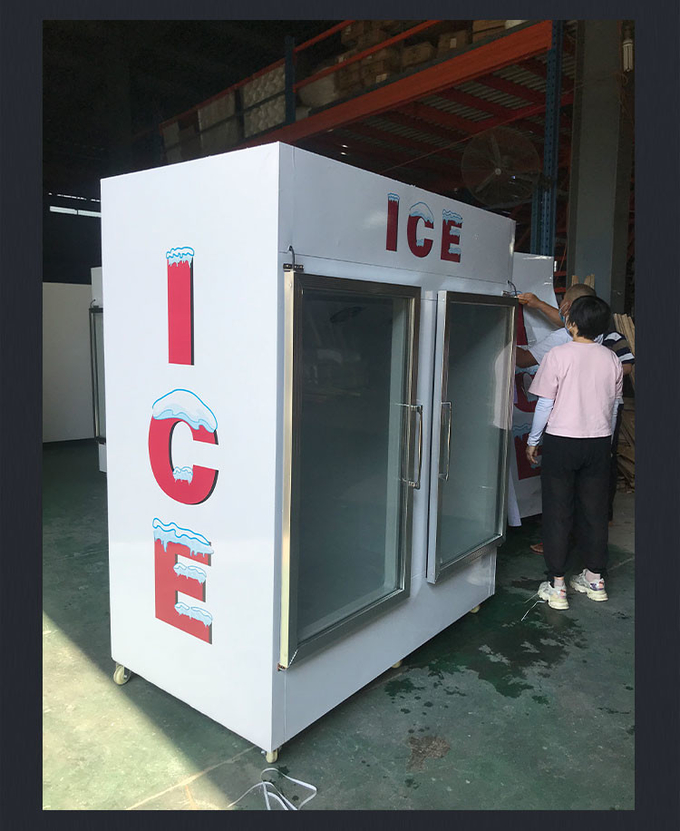 Paslanmaz Çelik Dış Mekan Buz Merchandiser PVC Popsicle Ekran Dondurucu R404a 0