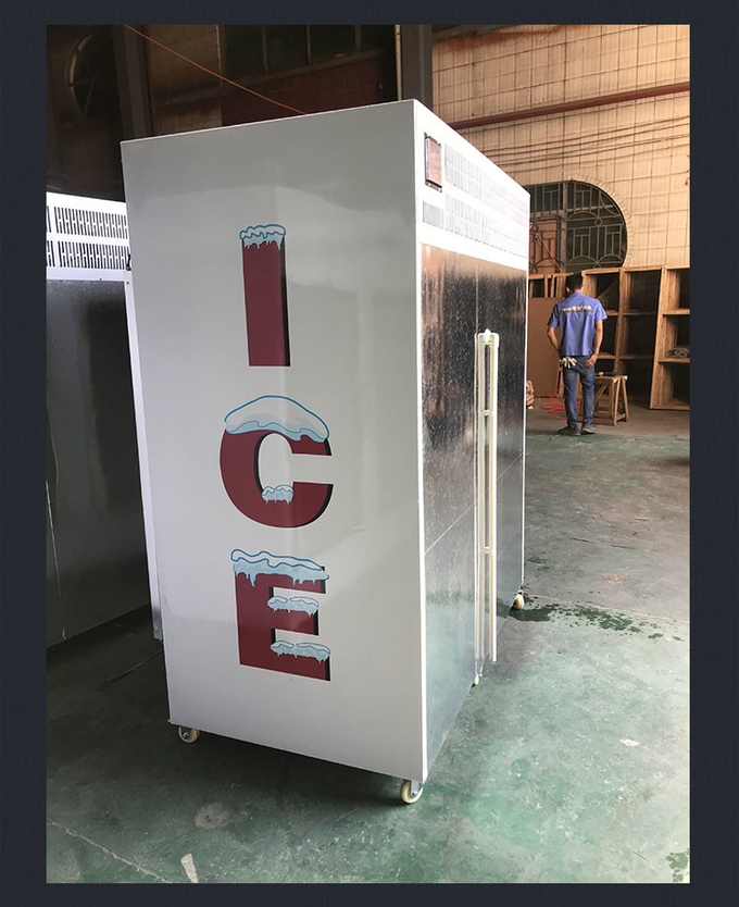 Ticari Buz Merchandiser Paslanmaz Çelik Tam Otomatik Hava Soğutma Daldırma Dondurucu 5