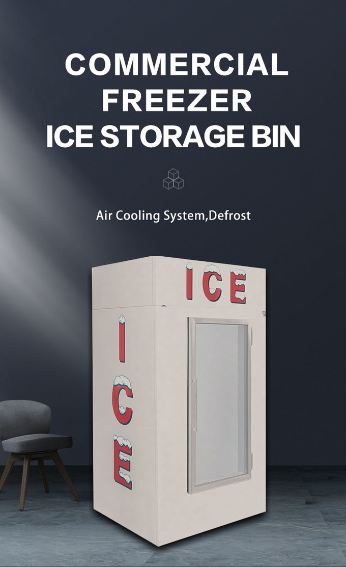 Ticari Buz Merchandiser Paslanmaz Çelik Tam Otomatik Hava Soğutma Daldırma Dondurucu 4