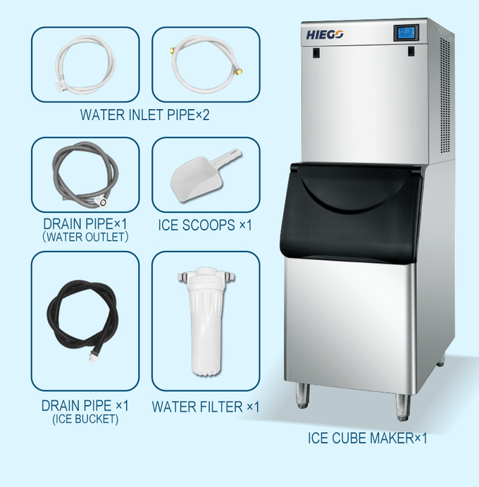 200kg Hilal Buz Makinesi İçme Barı Kahve Buz Makinesi Hava Soğutma 11