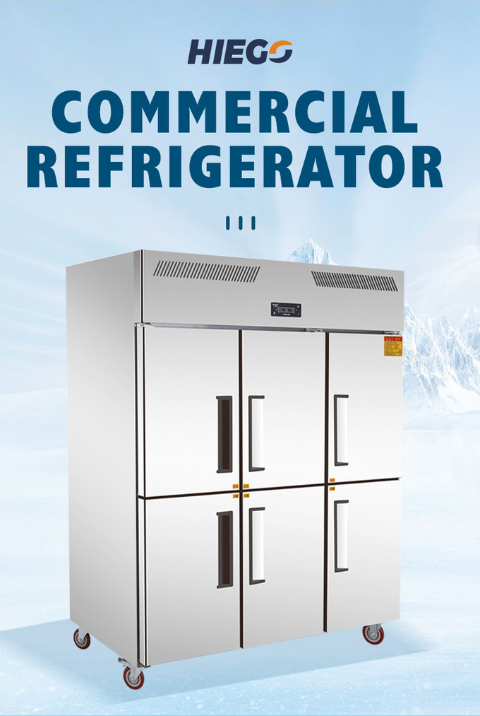 Et için 1000L Paslanmaz Çelik Dondurucu 4 Kapı Fan Soğutma Dikey Mutfak Buzdolabı 1