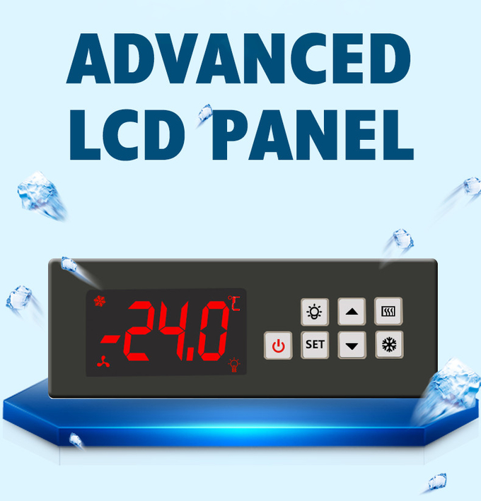 2200L 4 Kapı Paslanmaz Çelik Dondurucu Kombinasyonu Cam Ekran Soğutucu 3